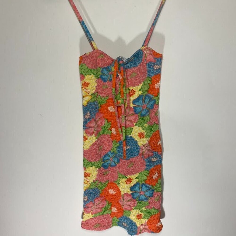 Zara Floral Mini Dress in Pink, Blue, Green, Orange, Yellow